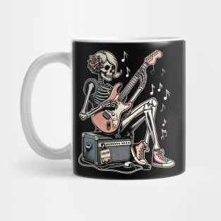 rock and roll skeleton girl Mug